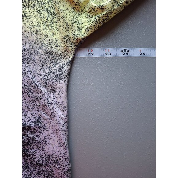 Adidas Women Cropped T Shirt L Oversized Pastel Splatter Yellow Purple Lagenlook - Picture 5 of 6